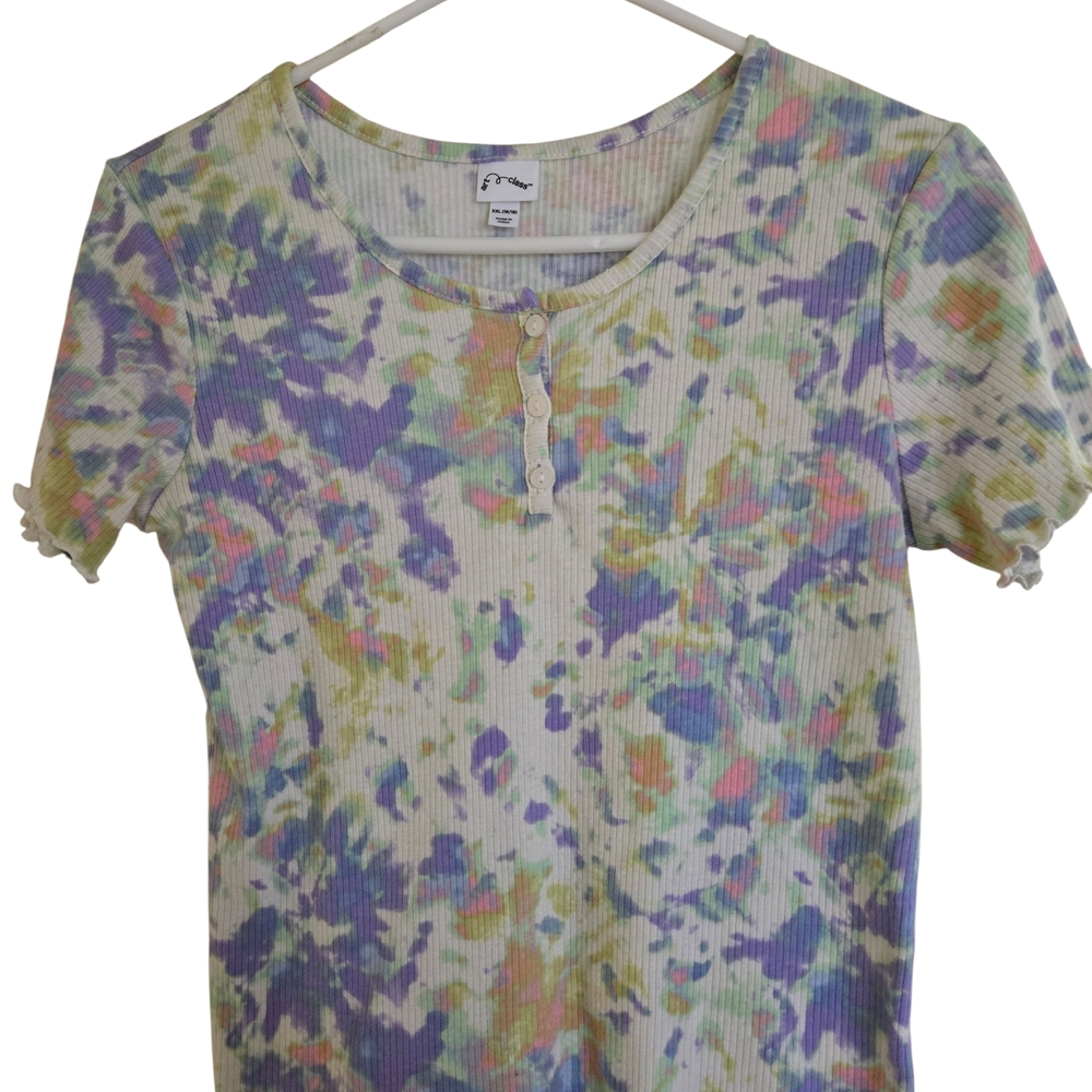 Art Class Pastel Multi Ribbed Henley Tee